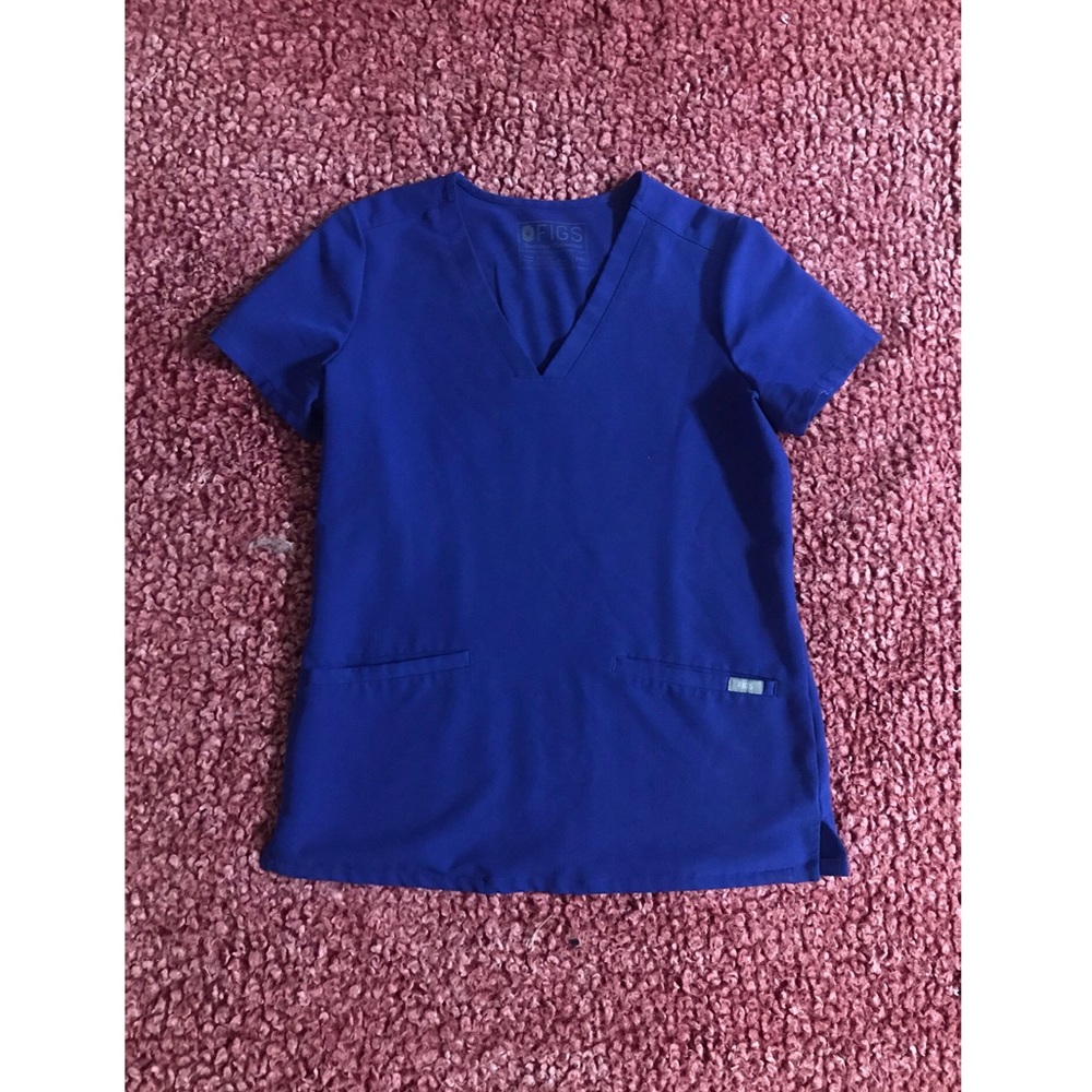 FIGS Deep Royal Blue XXS Casma 3-Pocket Scrub Top